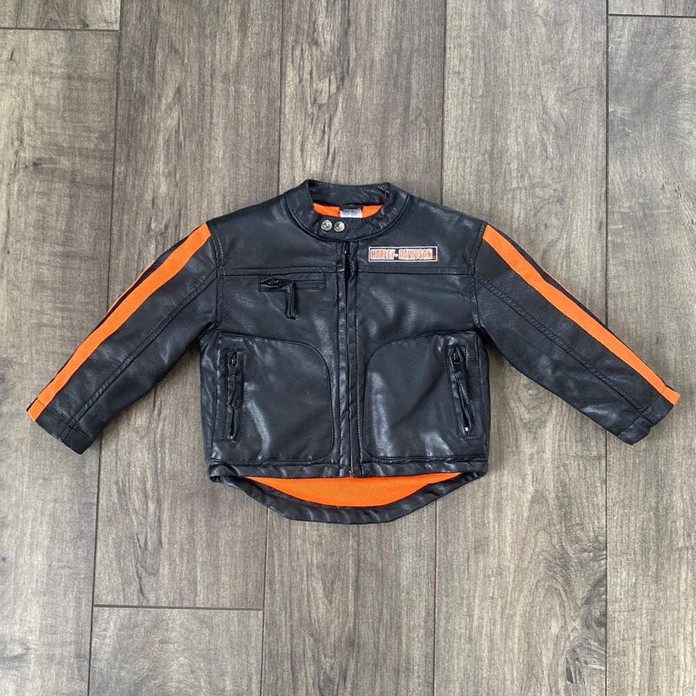 Toddler Harley Davidson faux leather jacket